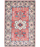 Kazak 2'7'' X 3'11'' Hand-Knotted Wool Rug 2'7'' x 3'11'' (78 X 118) / Red / Ivory