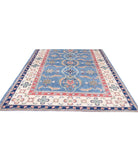 Kazak 2'7'' X 4'1'' Hand-Knotted Wool Rug 2'7'' x 4'1'' (78 X 123) / Blue / Ivory