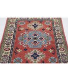 Kazak 2'10'' X 4'0'' Hand-Knotted Wool Rug 2'10'' x 4'0'' (85 X 120) / Red / Ivory