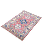 Kazak 2'7'' X 3'11'' Hand-Knotted Wool Rug 2'7'' x 3'11'' (78 X 118) / Red / Ivory