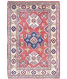 Kazak 2'7'' X 3'11'' Hand-Knotted Wool Rug 2'7'' x 3'11'' (78 X 118) / Red / Ivory