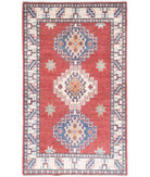 Kazak 2'6'' X 4'5'' Hand-Knotted Wool Rug 2'6'' x 4'5'' (75 X 133) / Red / Ivory