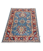 Kazak 2'7'' X 3'10'' Hand-Knotted Wool Rug 2'7'' x 3'10'' (78 X 115) / Blue / Red