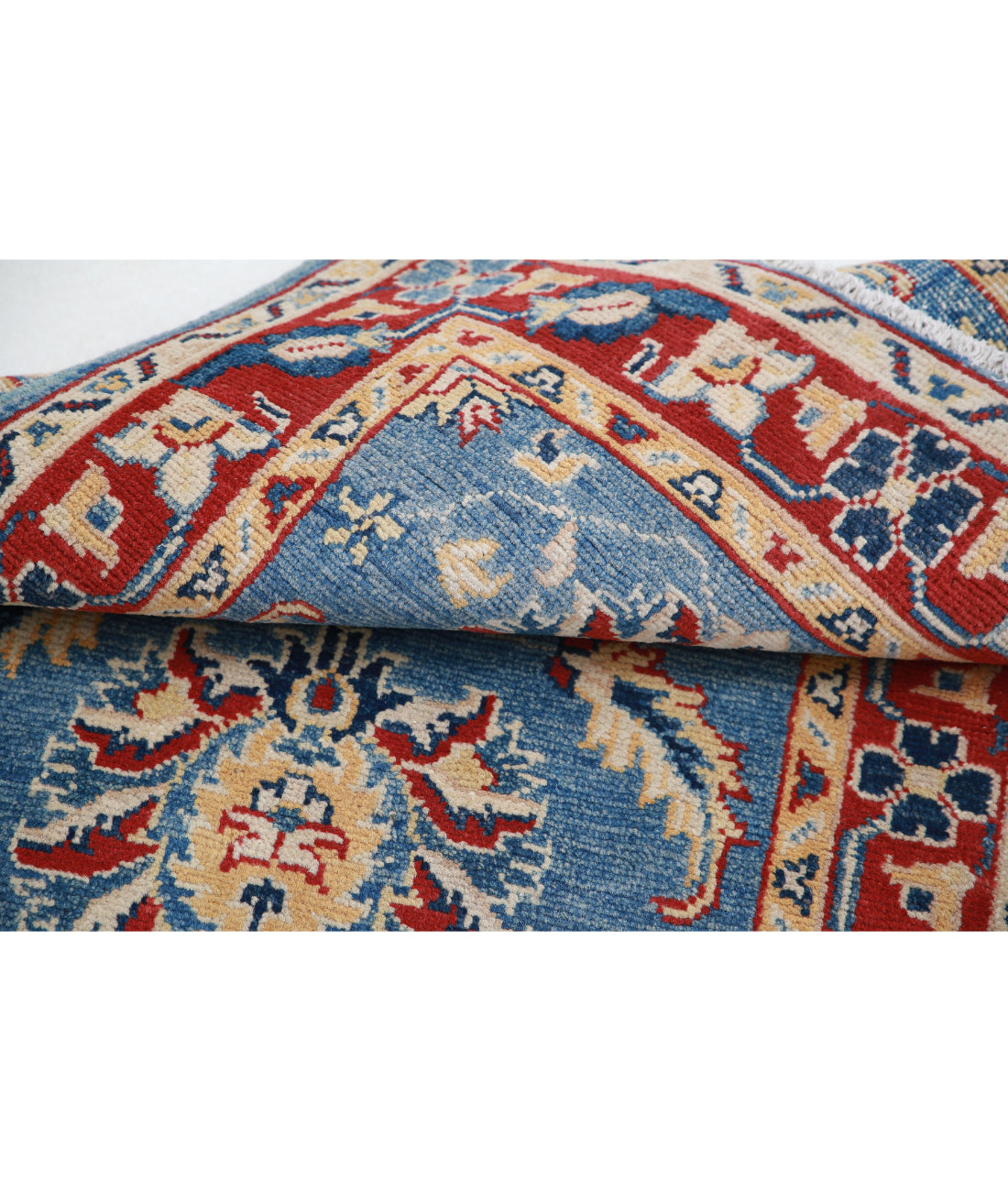 Kazak 2'7'' X 3'10'' Hand-Knotted Wool Rug 2'7'' x 3'10'' (78 X 115) / Blue / Red