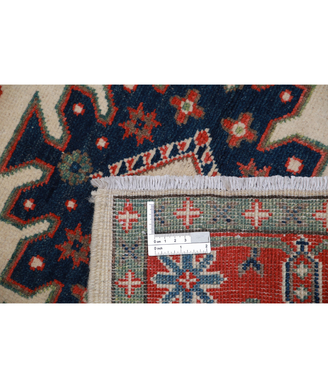 Kazak 2'8'' X 3'11'' Hand-Knotted Wool Rug 2'8'' x 3'11'' (80 X 118) / Ivory / Red