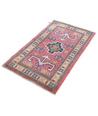 Kazak 2'5'' X 4'5'' Hand-Knotted Wool Rug 2'5'' x 4'5'' (73 X 133) / Red / Ivory