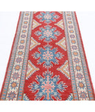 Kazak 2'7'' X 9'2'' Hand-Knotted Wool Rug 2'7'' x 9'2'' (78 X 275) / Red / Ivory