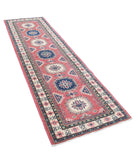 Kazak 2'8'' X 9'5'' Hand-Knotted Wool Rug 2'8'' x 9'5'' (80 X 283) / Red / Ivory