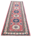 Kazak 2'8'' X 9'5'' Hand-Knotted Wool Rug 2'8'' x 9'5'' (80 X 283) / Red / Ivory