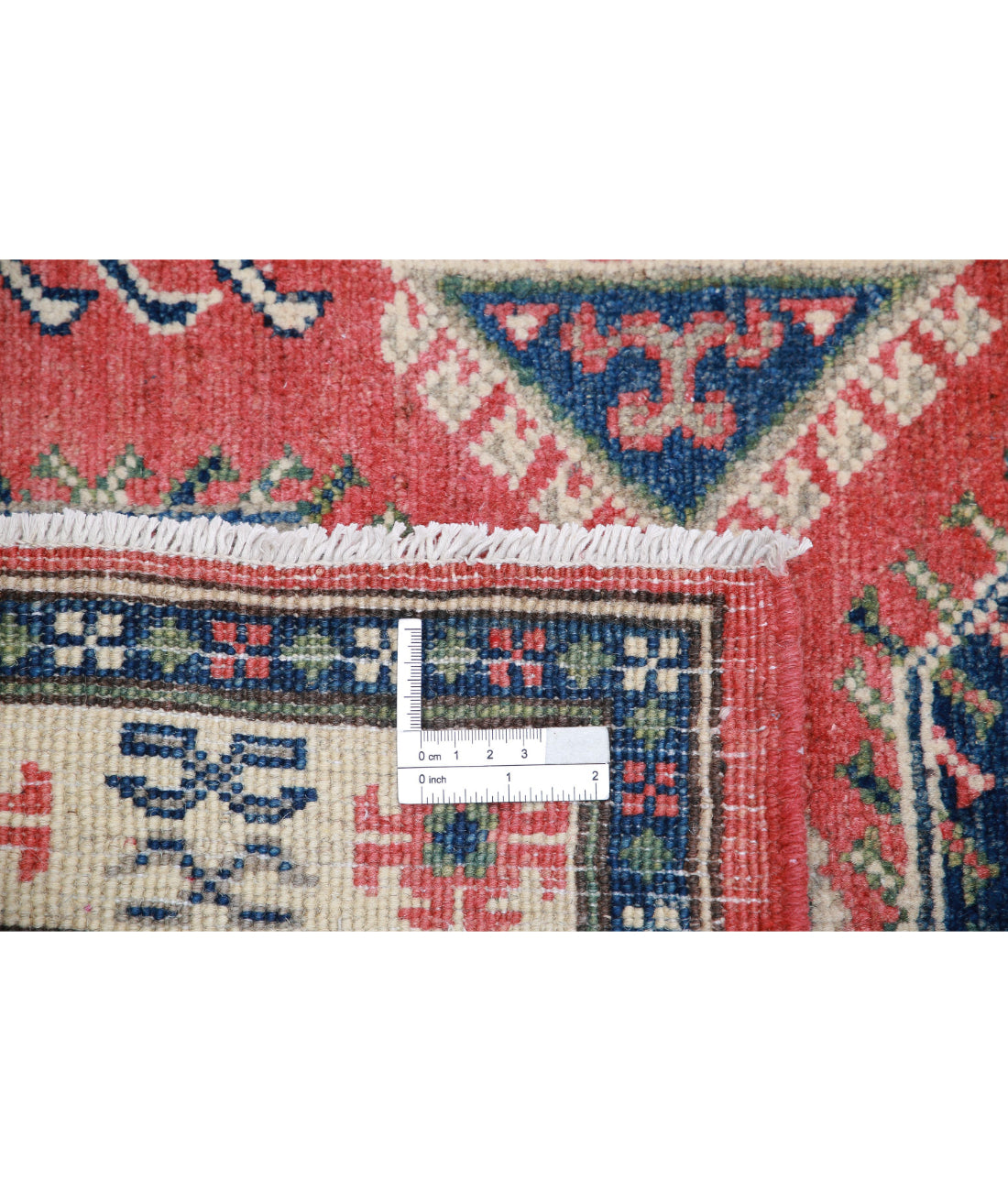 Kazak 2'8'' X 9'5'' Hand-Knotted Wool Rug 2'8'' x 9'5'' (80 X 283) / Red / Ivory