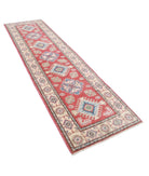 Kazak 2'7'' X 9'7'' Hand-Knotted Wool Rug 2'7'' x 9'7'' (78 X 288) / Red / Beige