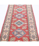 Kazak 2'7'' X 9'7'' Hand-Knotted Wool Rug 2'7'' x 9'7'' (78 X 288) / Red / Beige