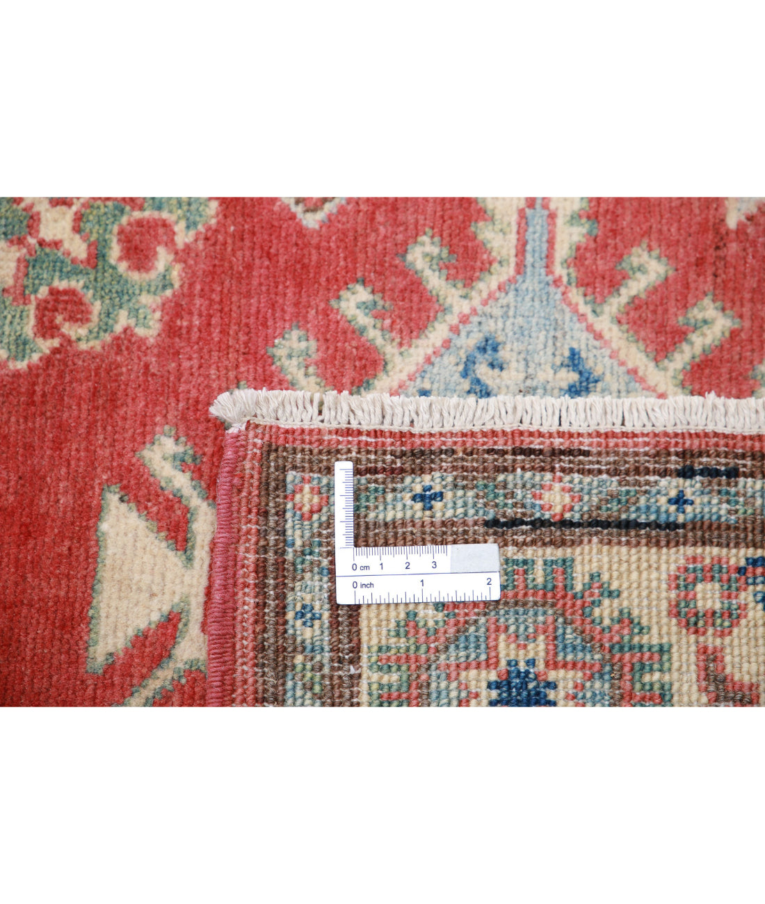 Kazak 2'7'' X 9'7'' Hand-Knotted Wool Rug 2'7'' x 9'7'' (78 X 288) / Red / Beige