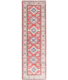 Kazak 2'7'' X 9'7'' Hand-Knotted Wool Rug 2'7'' x 9'7'' (78 X 288) / Red / Beige