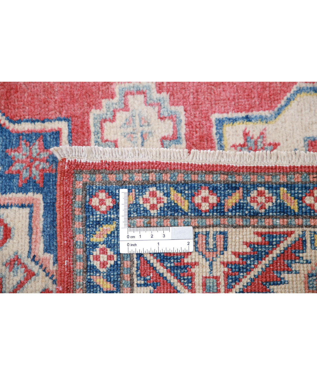 Kazak 2'7'' X 9'0'' Hand-Knotted Wool Rug 2'7'' x 9'0'' (78 X 270) / Red / Ivory