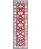 Kazak 2'10'' X 9'9'' Hand-Knotted Wool Rug 2'10'' x 9'9'' (85 X 293) / Red / Ivory