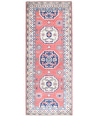 Kazak 2'9'' X 7'2'' Hand-Knotted Wool Rug 2'9'' x 7'2'' (83 X 215) / Red / Ivory