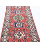 Kazak 2'8'' X 9'6'' Hand-Knotted Wool Rug 2'8'' x 9'6'' (80 X 285) / Red / Ivory