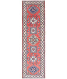 Kazak 2'8'' X 9'6'' Hand-Knotted Wool Rug 2'8'' x 9'6'' (80 X 285) / Red / Ivory