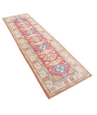 Kazak 2'8'' X 8'10'' Hand-Knotted Wool Rug 2'8'' x 8'10'' (80 X 265) / Red / Ivory