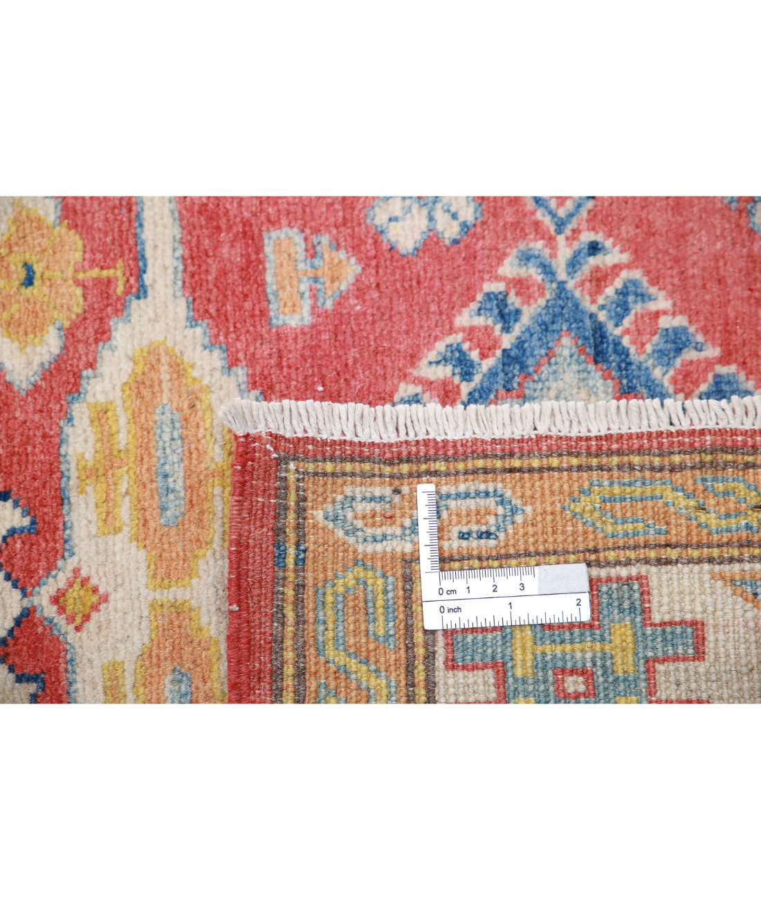 Kazak 2'8'' X 8'10'' Hand-Knotted Wool Rug 2'8'' x 8'10'' (80 X 265) / Red / Ivory