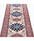 Kazak 2'6'' X 9'7'' Hand-Knotted Wool Rug 2'6'' x 9'7'' (75 X 288) / Ivory / Red