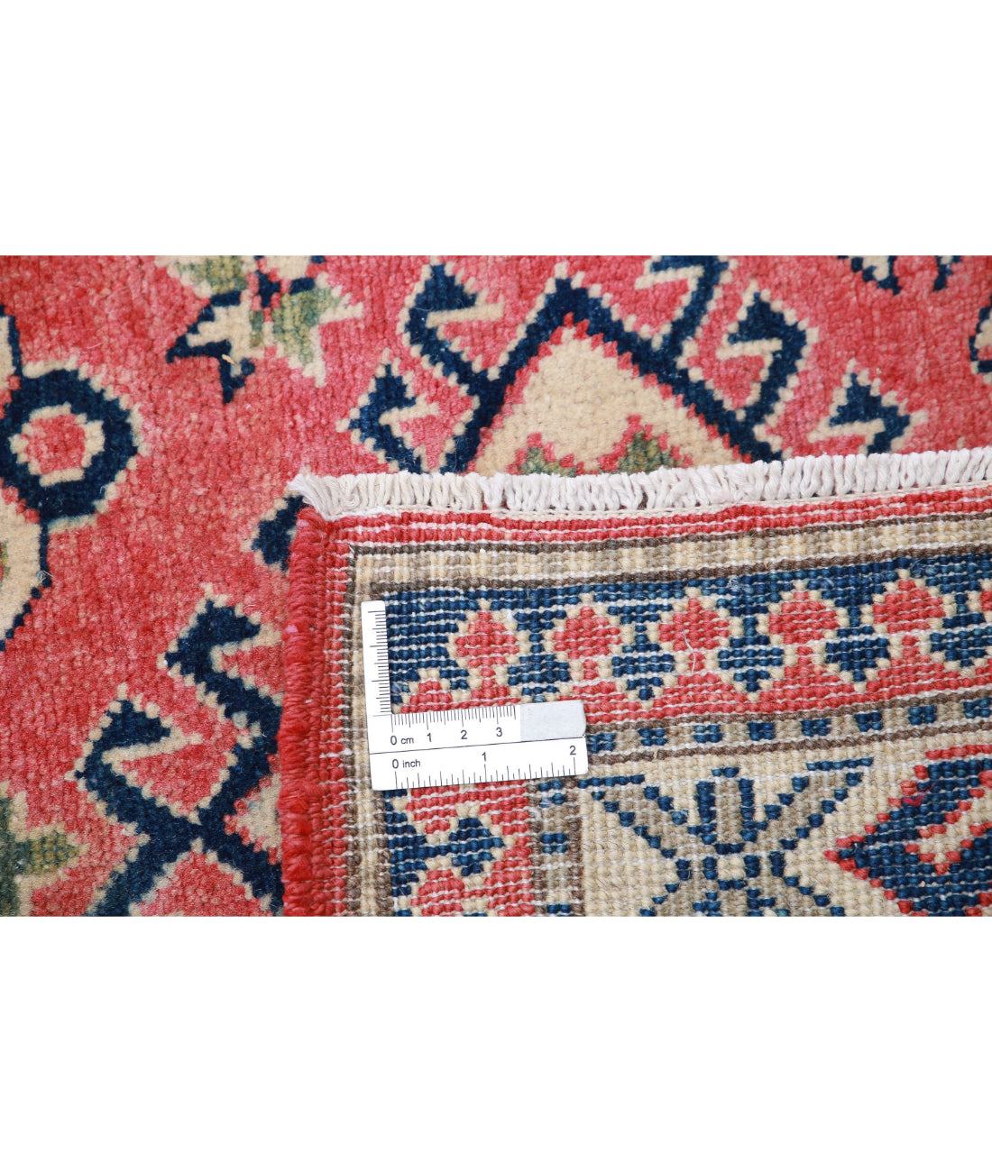 Kazak 2'9'' X 9'6'' Hand-Knotted Wool Rug 2'9'' x 9'6'' (83 X 285) / Red / Ivory