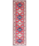 Kazak 2'9'' X 9'11'' Hand-Knotted Wool Rug 2'9'' x 9'11'' (83 X 298) / Red / Ivory