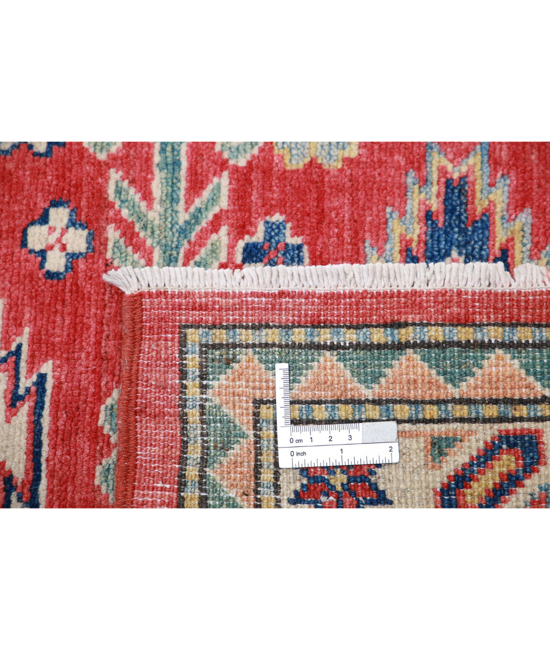 Kazak 2'8'' X 9'6'' Hand-Knotted Wool Rug 2'8'' x 9'6'' (80 X 285) / Red / Ivory