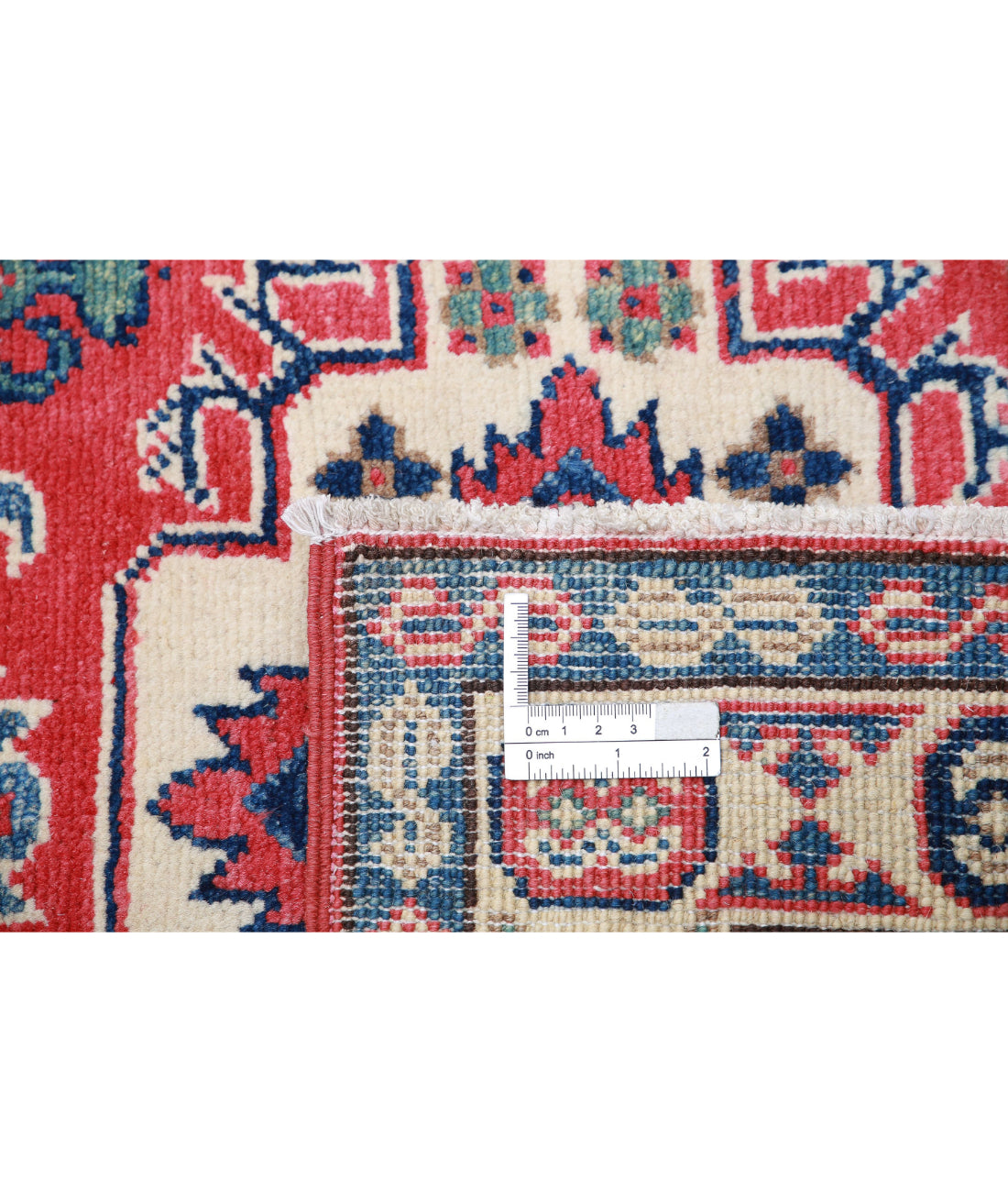 Kazak 2'7'' X 9'4'' Hand-Knotted Wool Rug 2'7'' x 9'4'' (78 X 280) / Red / Ivory