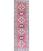 Kazak 2'7'' X 9'4'' Hand-Knotted Wool Rug 2'7'' x 9'4'' (78 X 280) / Red / Ivory