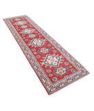 Kazak 2'8'' X 9'8'' Hand-Knotted Wool Rug 2'8'' x 9'8'' (80 X 290) / Red / Ivory