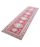 Kazak 2'8'' X 9'8'' Hand-Knotted Wool Rug 2'8'' x 9'8'' (80 X 290) / Red / Ivory