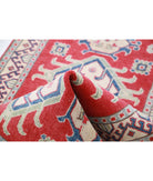 Kazak 2'8'' X 9'8'' Hand-Knotted Wool Rug 2'8'' x 9'8'' (80 X 290) / Red / Ivory