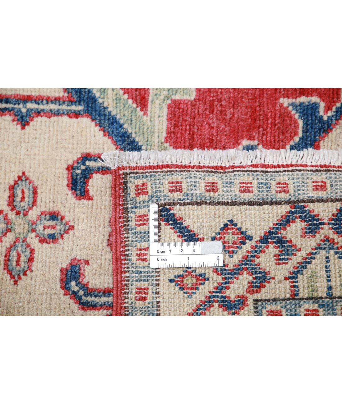 Kazak 2'8'' X 9'8'' Hand-Knotted Wool Rug 2'8'' x 9'8'' (80 X 290) / Red / Ivory