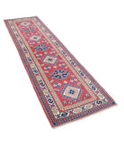 Kazak 2'8'' X 9'9'' Hand-Knotted Wool Rug 2'8'' x 9'9'' (80 X 293) / Red / Ivory