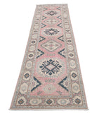 Kazak 2'5'' X 9'7'' Hand-Knotted Wool Rug 2'5'' x 9'7'' (73 X 288) / Red / Ivory