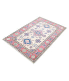 Kazak 3'3'' X 4'8'' Hand-Knotted Wool Rug 3'3'' x 4'8'' (98 X 140) / Ivory / Red