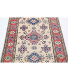 Kazak 3'3'' X 4'8'' Hand-Knotted Wool Rug 3'3'' x 4'8'' (98 X 140) / Ivory / Red