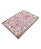 Kazak 3'3'' X 4'9'' Hand-Knotted Wool Rug 3'3'' x 4'9'' (98 X 143) / Red / Ivory