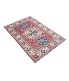 Kazak 3'3'' X 5'0'' Hand-Knotted Wool Rug 3'3'' x 5'0'' (98 X 150) / Red / Ivory