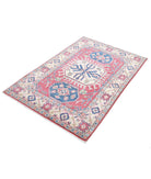 Kazak 3'3'' X 5'0'' Hand-Knotted Wool Rug 3'3'' x 5'0'' (98 X 150) / Red / Ivory