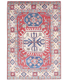 Kazak 3'3'' X 5'0'' Hand-Knotted Wool Rug 3'3'' x 5'0'' (98 X 150) / Red / Ivory