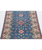 Kazak 3'3'' X 4'9'' Hand-Knotted Wool Rug 3'3'' x 4'9'' (98 X 143) / Blue / Ivory