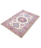 Kazak 3'4'' X 4'8'' Hand-Knotted Wool Rug 3'4'' x 4'8'' (100 X 140) / Ivory / Red