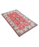 Kazak 3'1'' X 5'2'' Hand-Knotted Wool Rug 3'1'' x 5'2'' (93 X 155) / Red / Ivory