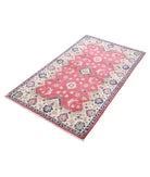 Kazak 3'1'' X 5'2'' Hand-Knotted Wool Rug 3'1'' x 5'2'' (93 X 155) / Red / Ivory