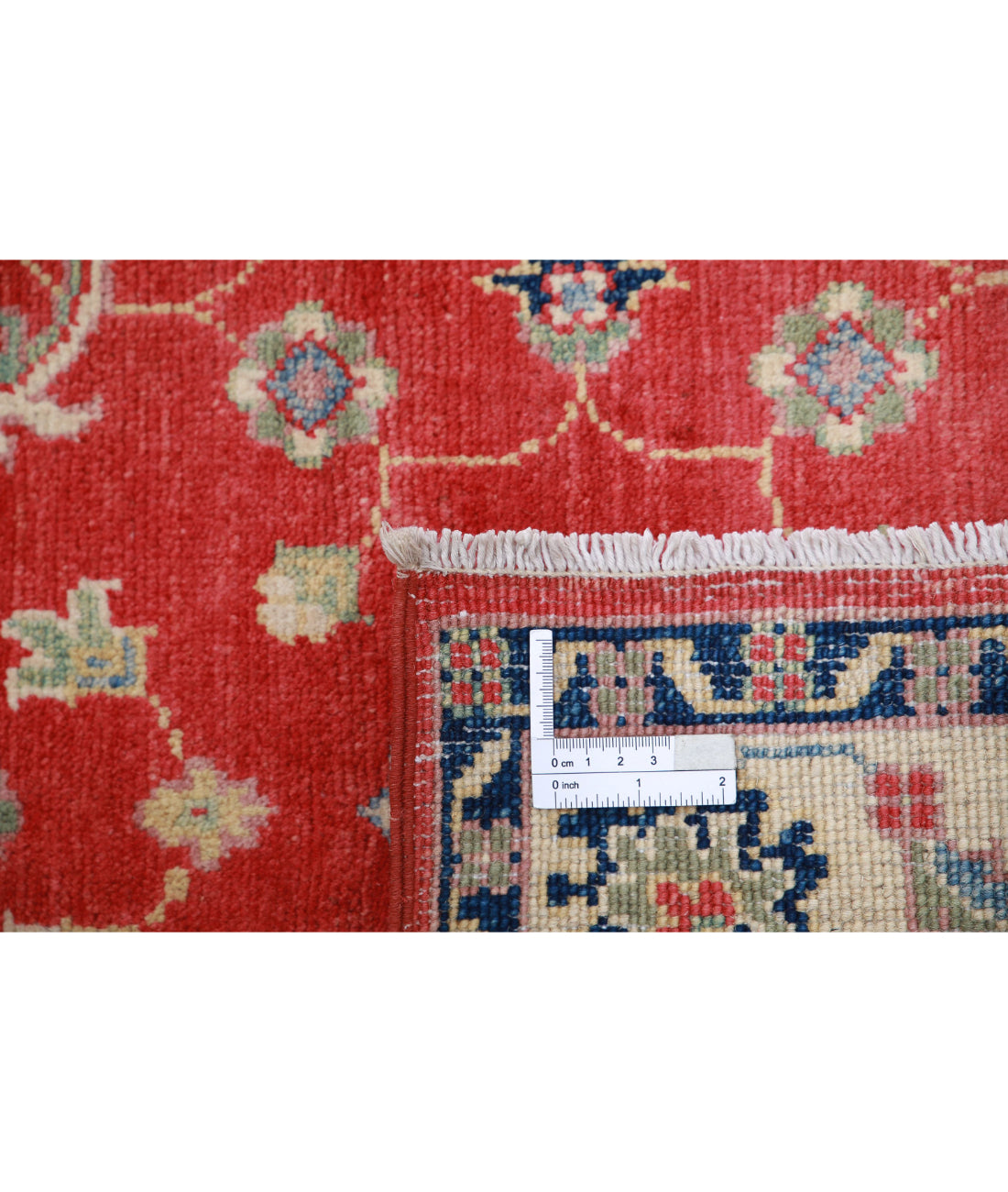 Kazak 3'1'' X 5'2'' Hand-Knotted Wool Rug 3'1'' x 5'2'' (93 X 155) / Red / Ivory