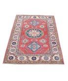 Kazak 3'3'' X 4'8'' Hand-Knotted Wool Rug 3'3'' x 4'8'' (98 X 140) / Red / Ivory