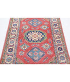 Kazak 3'3'' X 4'8'' Hand-Knotted Wool Rug 3'3'' x 4'8'' (98 X 140) / Red / Ivory